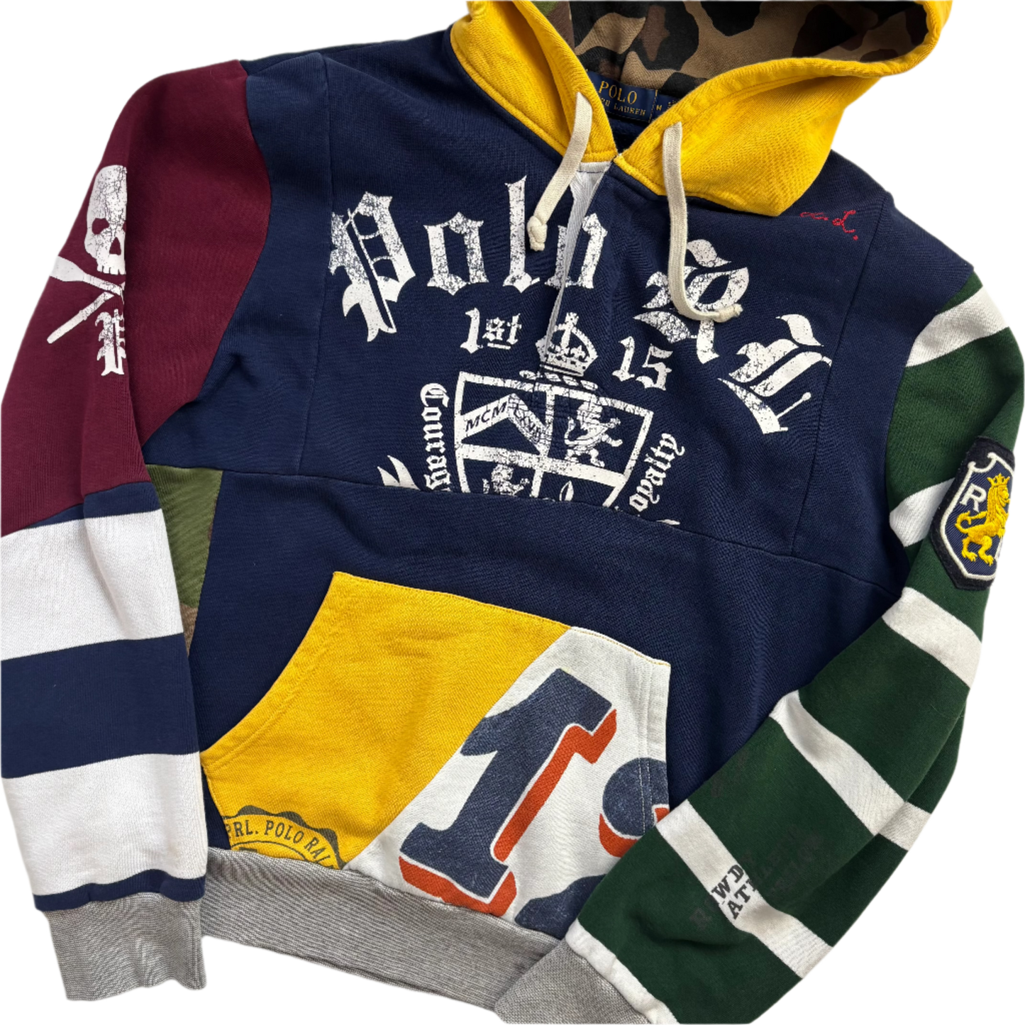 Patchwork Varsity Hoodie - M