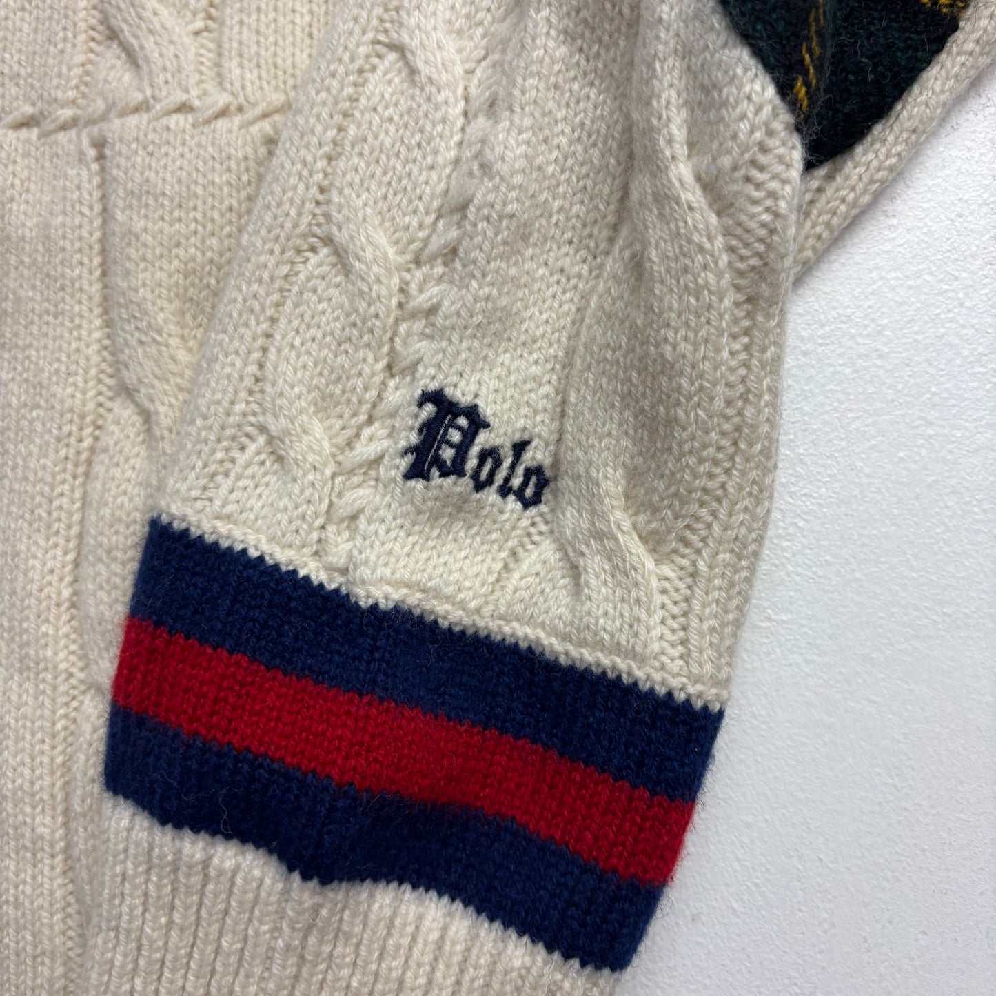 Polo Ralph Lauren Patchwork Cricket Jumper - L