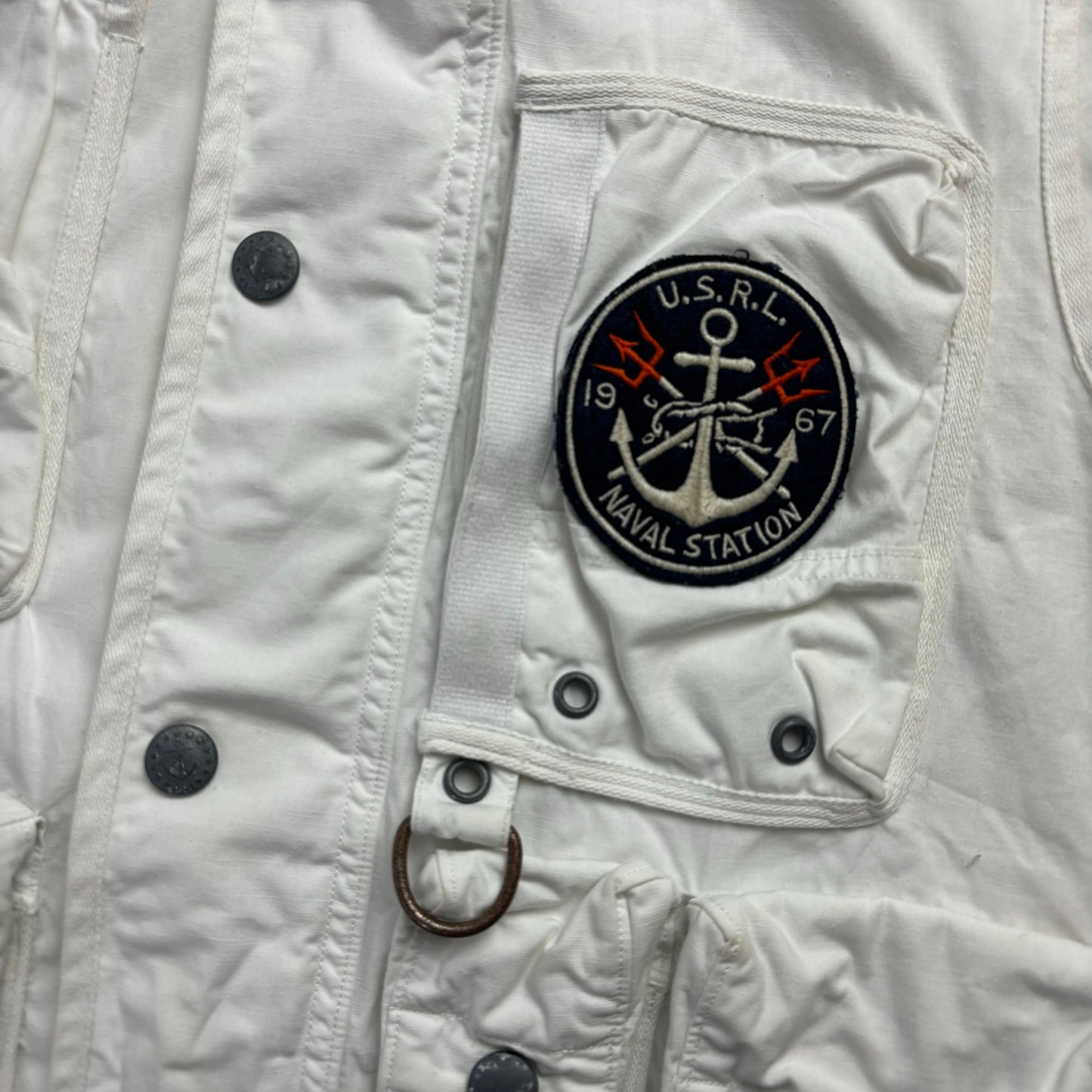 White Naval Station Utility Vest USRL - S