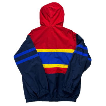 Colour Block Poplin Spellout Half Zip Pullover Volleyball - S