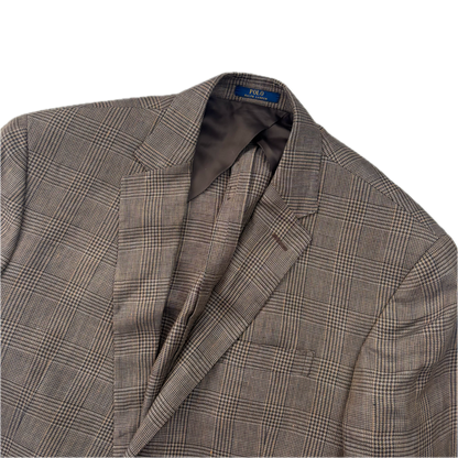 Glen Plaid Check Suit Blazer & Waistcoat (Linen) - 44R