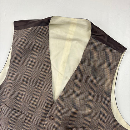 Glen Plaid Check Suit Blazer & Waistcoat (Linen) - 44R