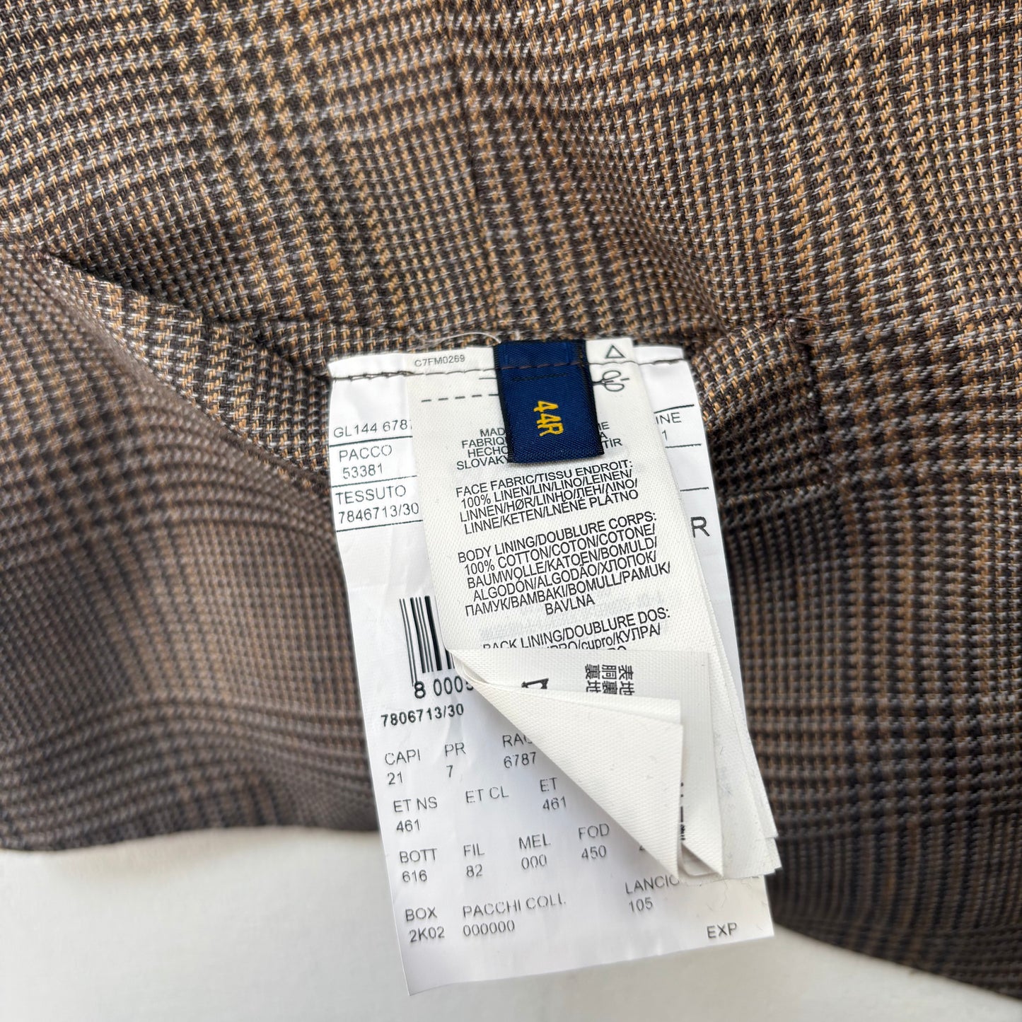 Glen Plaid Check Suit Blazer & Waistcoat (Linen) - 44R