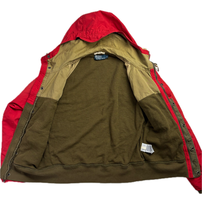 Red Brown Mountain Parka Jacket Hooded - S