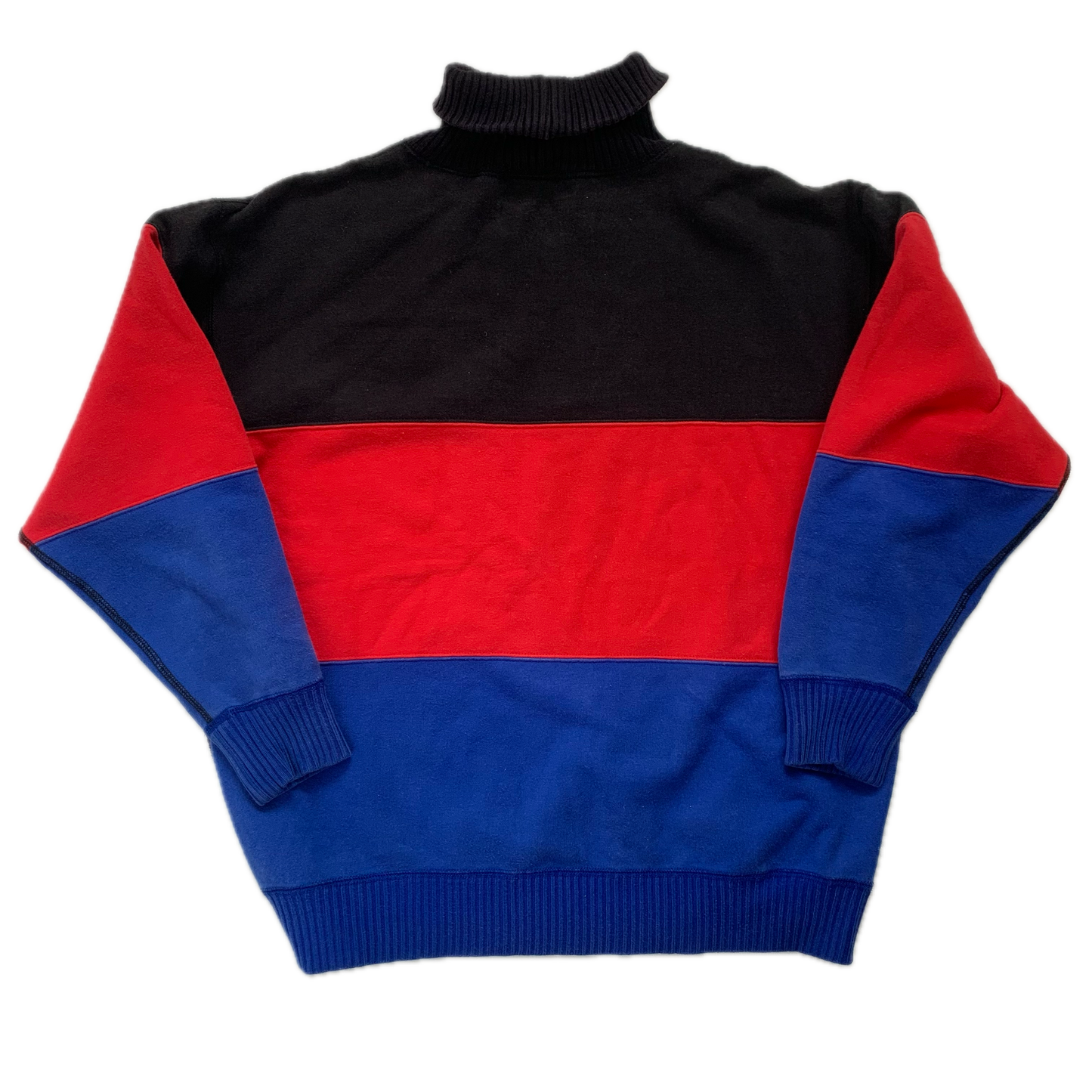 Uni Crest Vintage Colourblock Turtleneck Sweatshirt - XS
