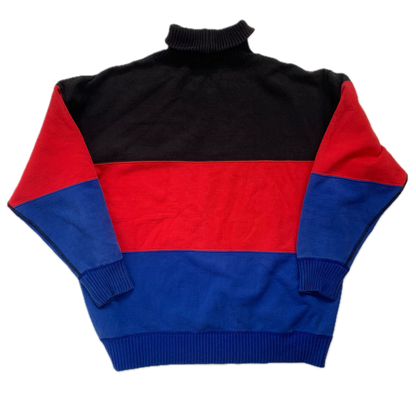 Uni Crest Vintage Colourblock Turtleneck Sweatshirt - XS