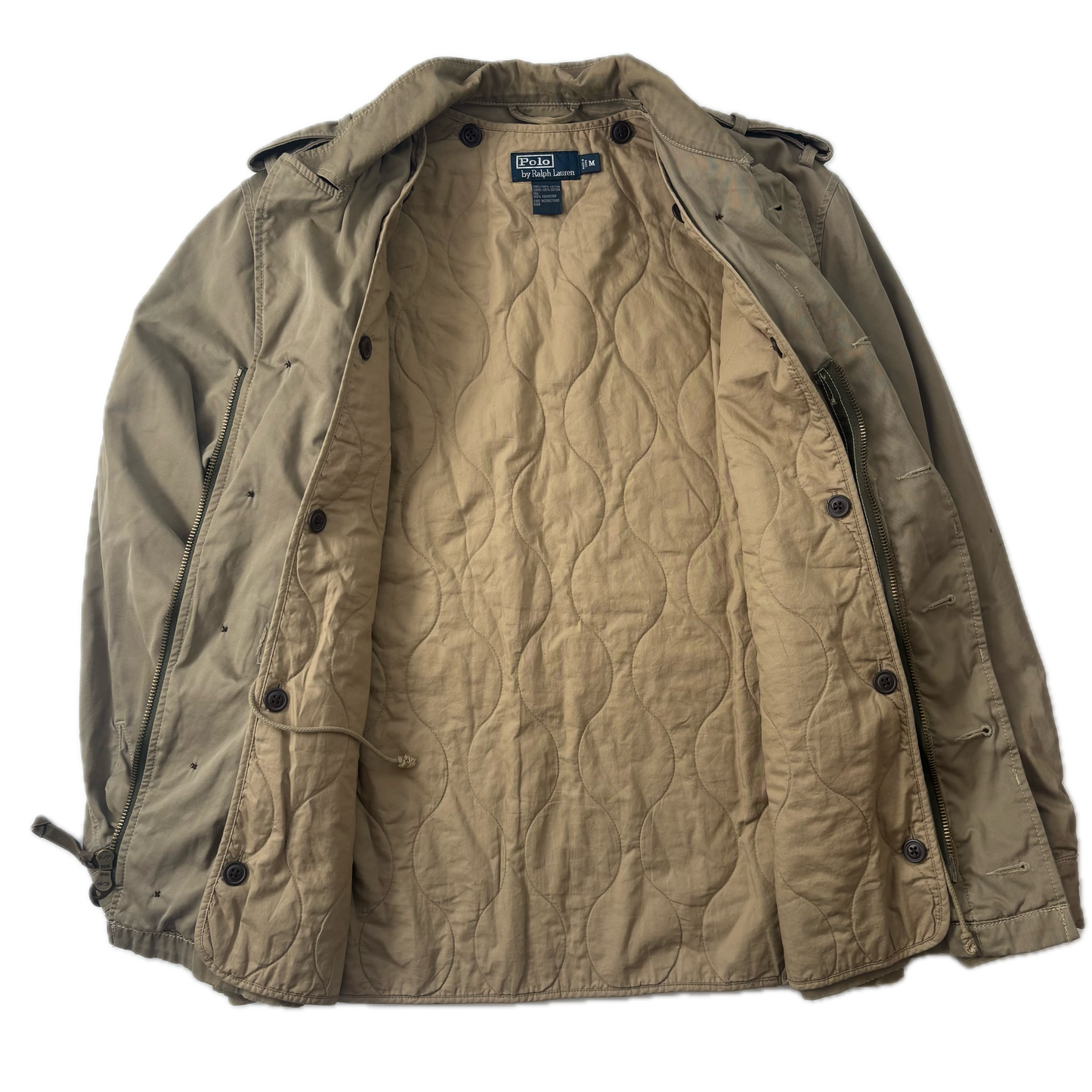 Green Field Jacket Utility Parka Removable Lining - M