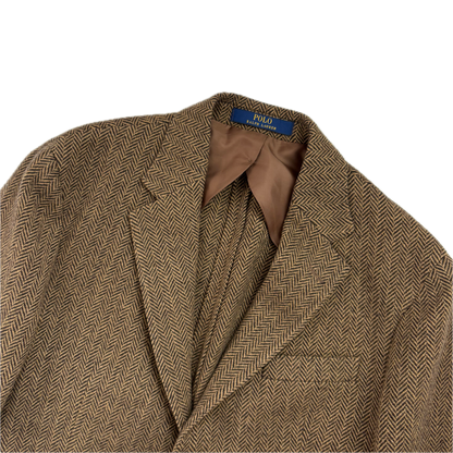 Brown Herringbone Blazer (Wool Nylon) - 40S