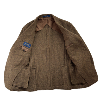Brown Herringbone Blazer (Wool Nylon) - 40S
