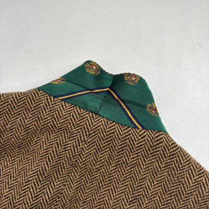 Brown Herringbone Blazer (Wool Nylon) - 40S
