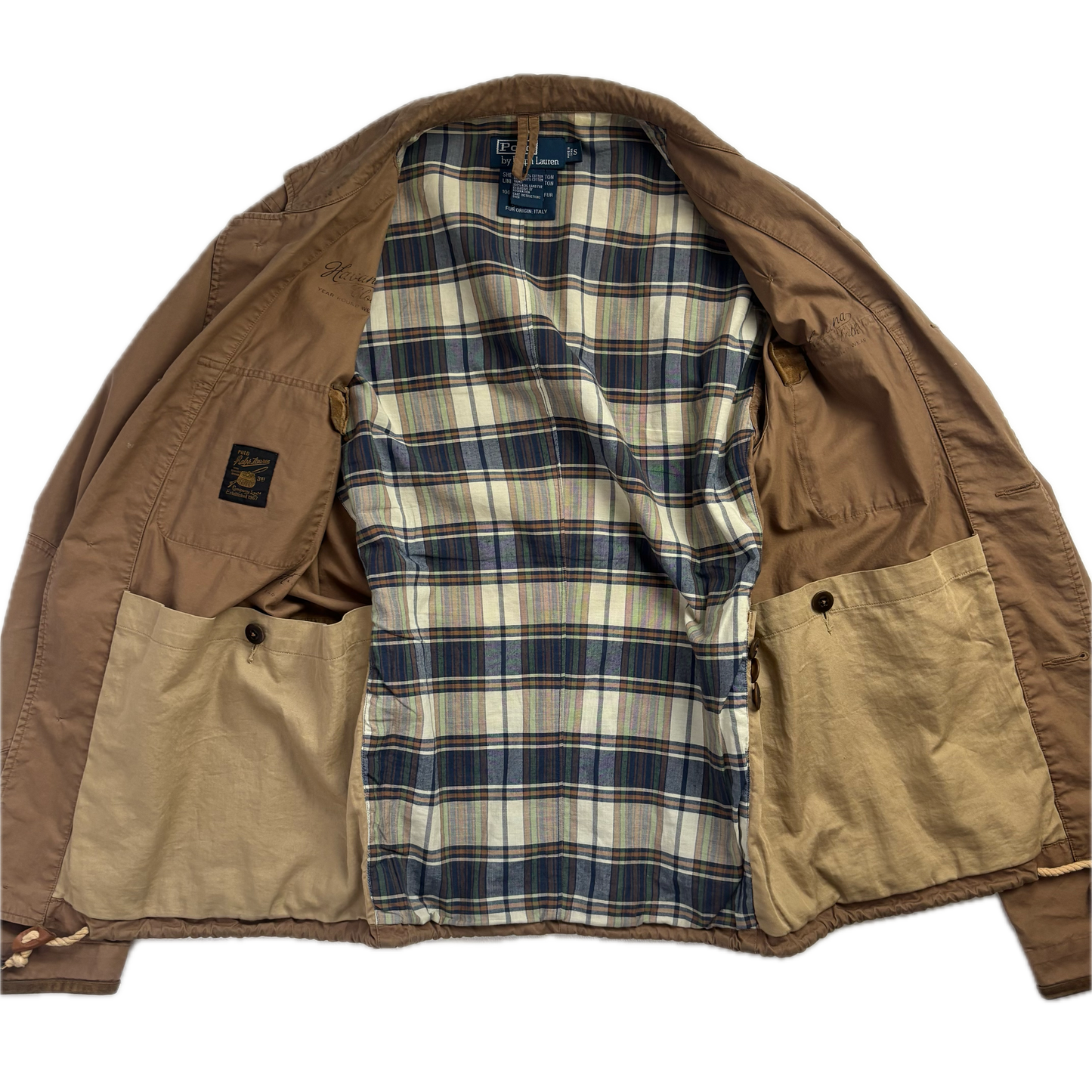 Tan Wading Utility Cargo Jacket - S