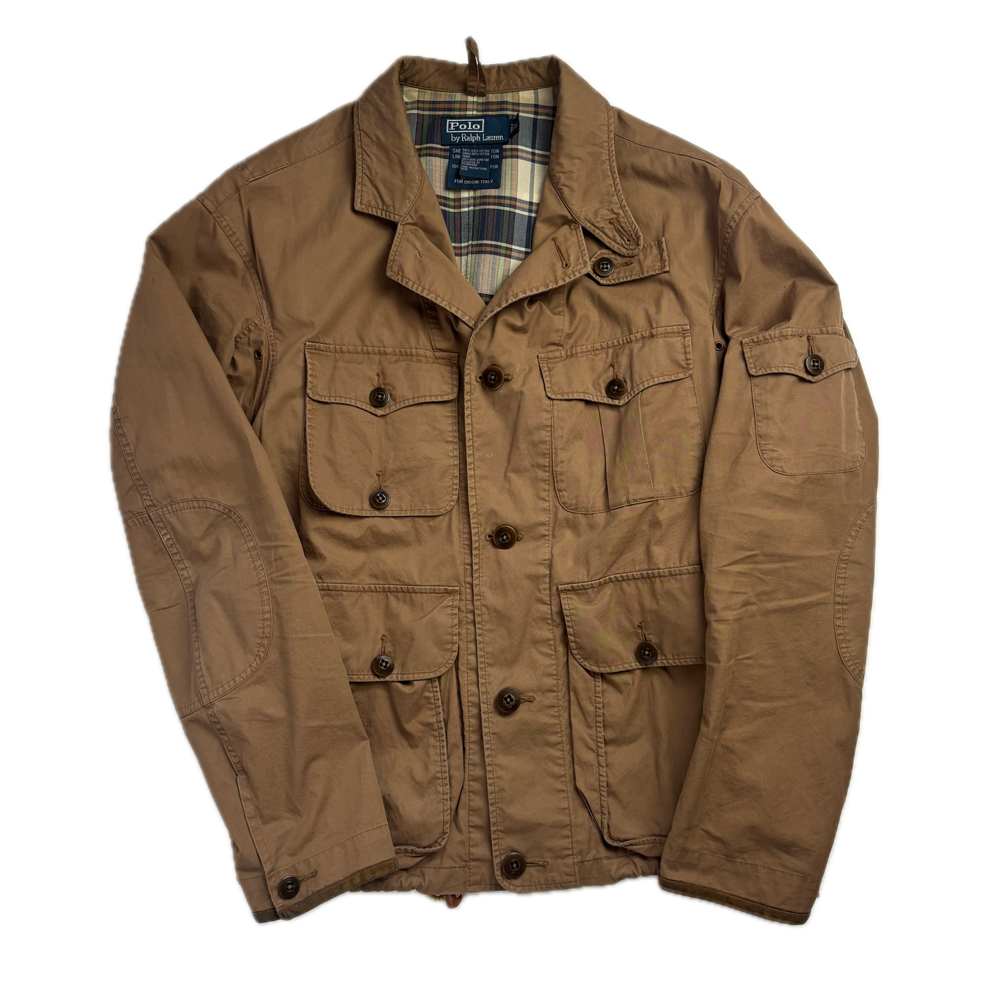 Tan Wading Utility Cargo Jacket - S
