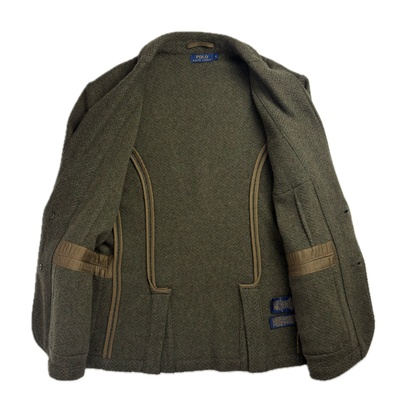 Polo Ralph Lauren Green Herringbone Tweed Blazer Sports Coat Wool - S