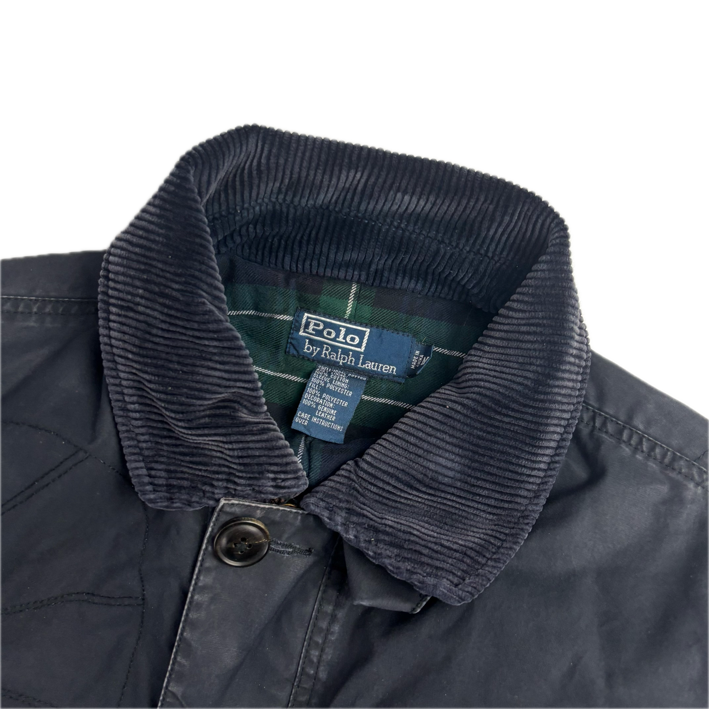 Polo Ralph Lauren Navy Shooting Jacket Waxed Coat - M