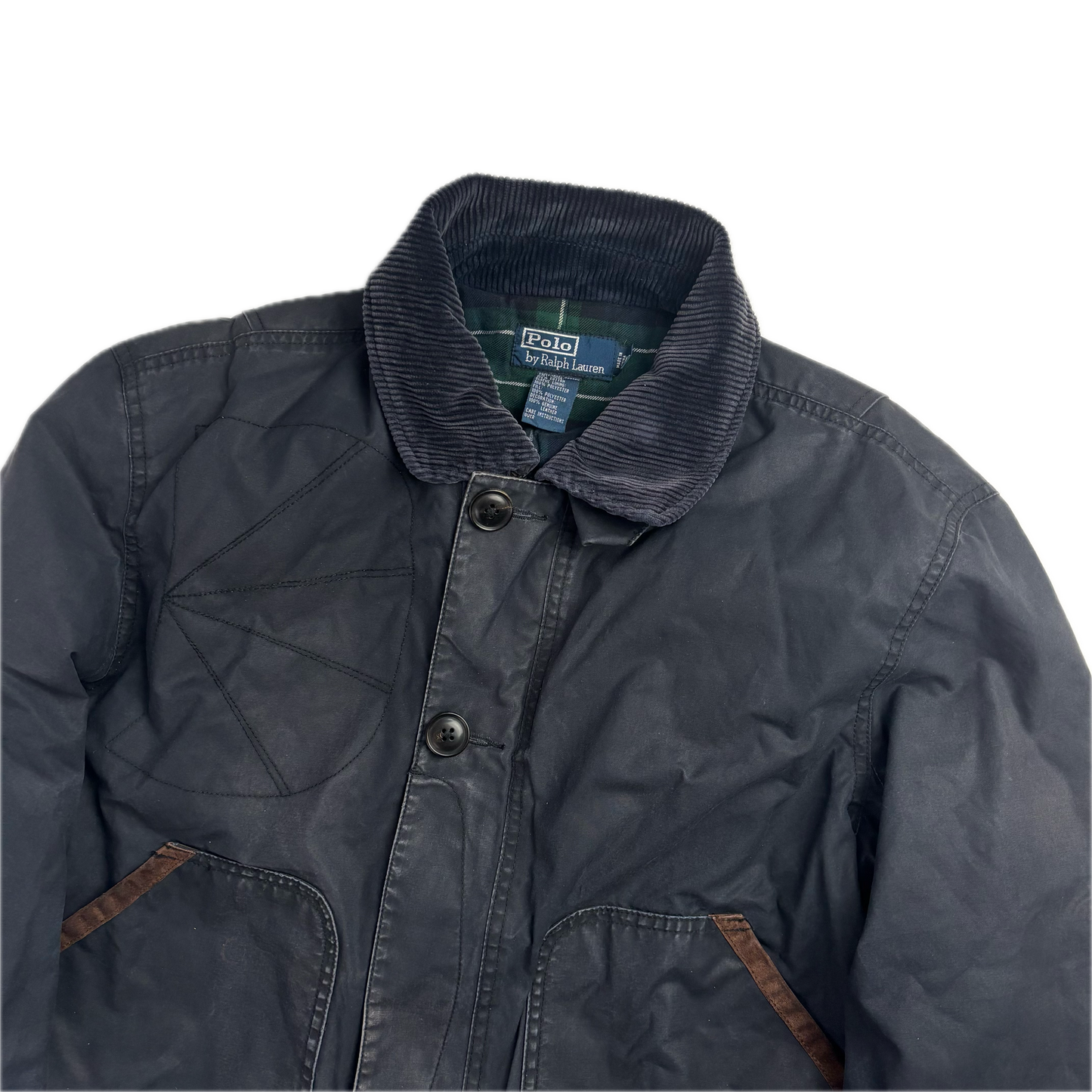 Polo Ralph Lauren Navy Shooting Jacket Waxed Coat - M
