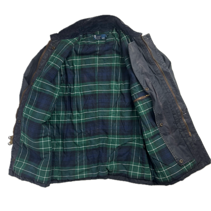 Polo Ralph Lauren Navy Shooting Jacket Waxed Coat - M