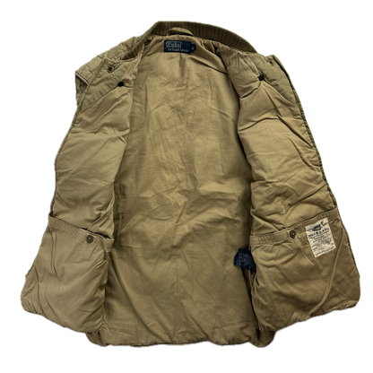 Beige Quilted Puffer Vest Gilet Hunting - M