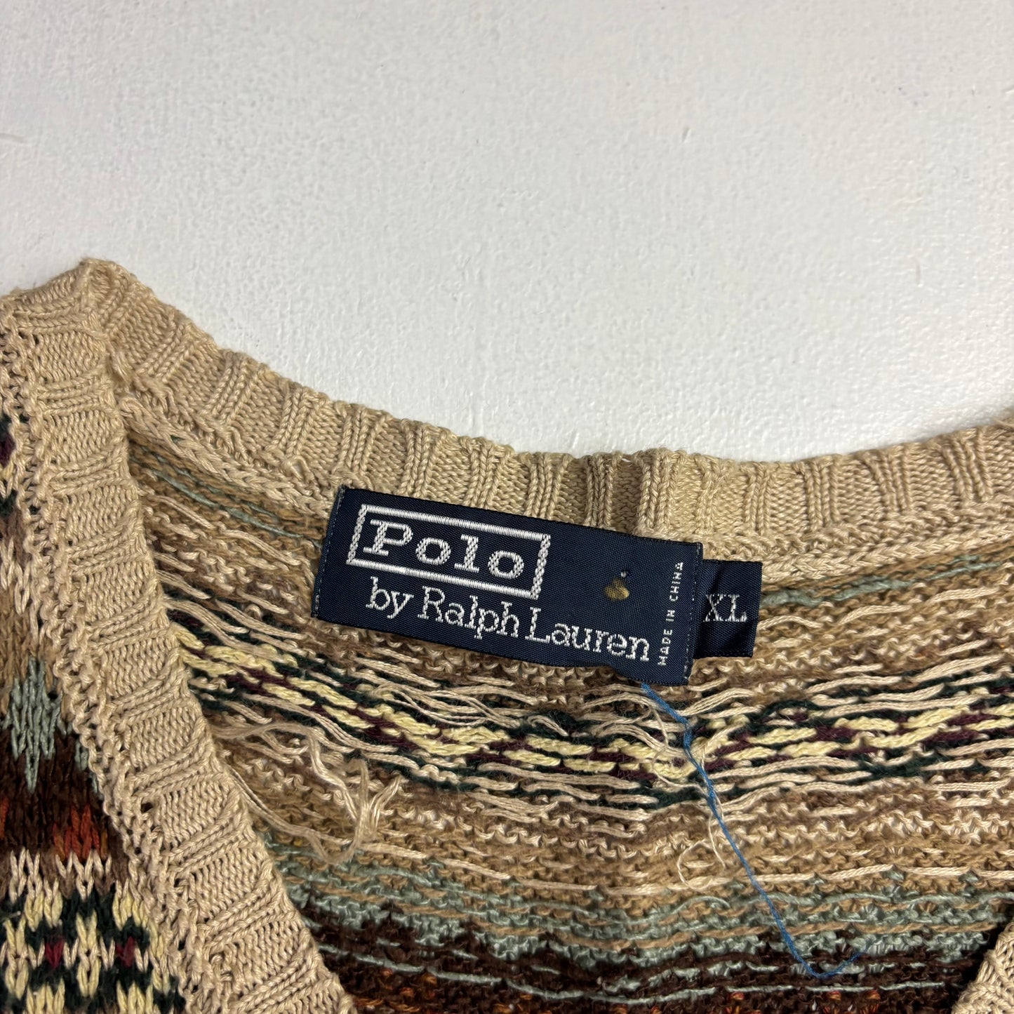 Polo Ralph Lauren Beige Fairisle Vest (Linen Cotton Silk) - XL