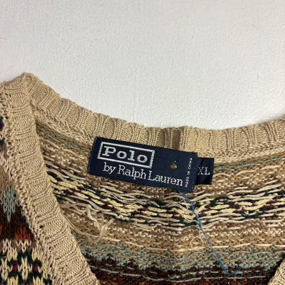 Polo Ralph Lauren Beige Fairisle Vest (Linen Cotton Silk) - XL