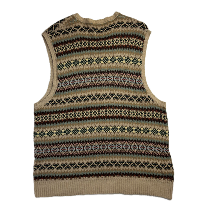 Polo Ralph Lauren Beige Fairisle Vest (Linen Cotton Silk) - XL