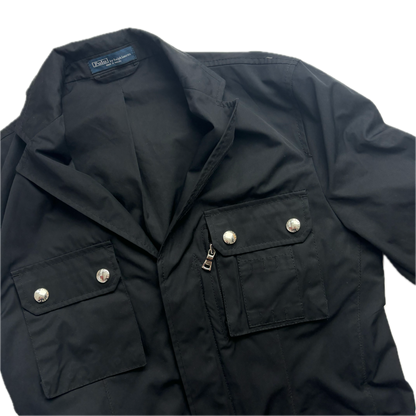Black Utility Sports Coat Cargo Jacket - S
