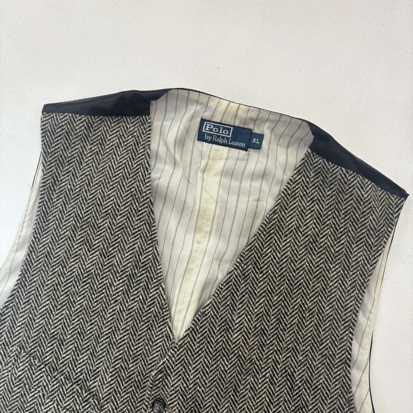 Grey Herringbone Waistcoat (Wool) - XL