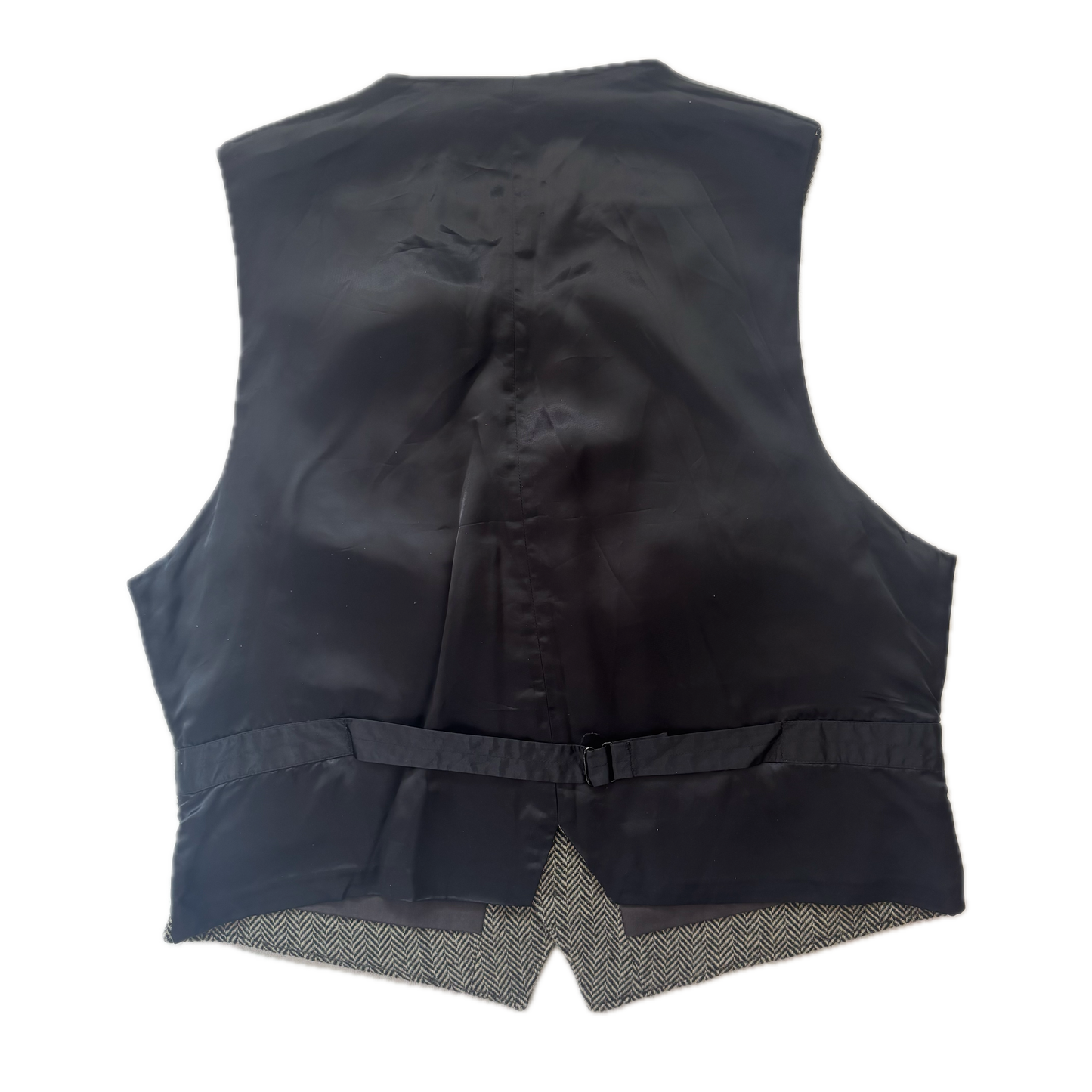 Grey Herringbone Waistcoat (Wool) - XL