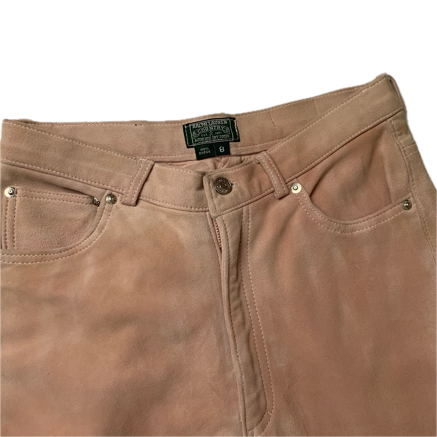 Polo Country Pale Pink Suede Trouser Leather Western - 8