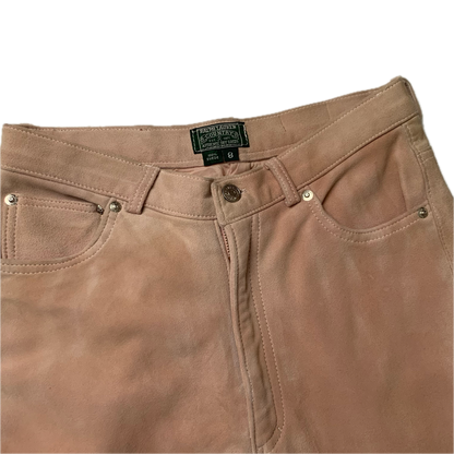 Polo Country Pale Pink Suede Trouser Leather Western - 8