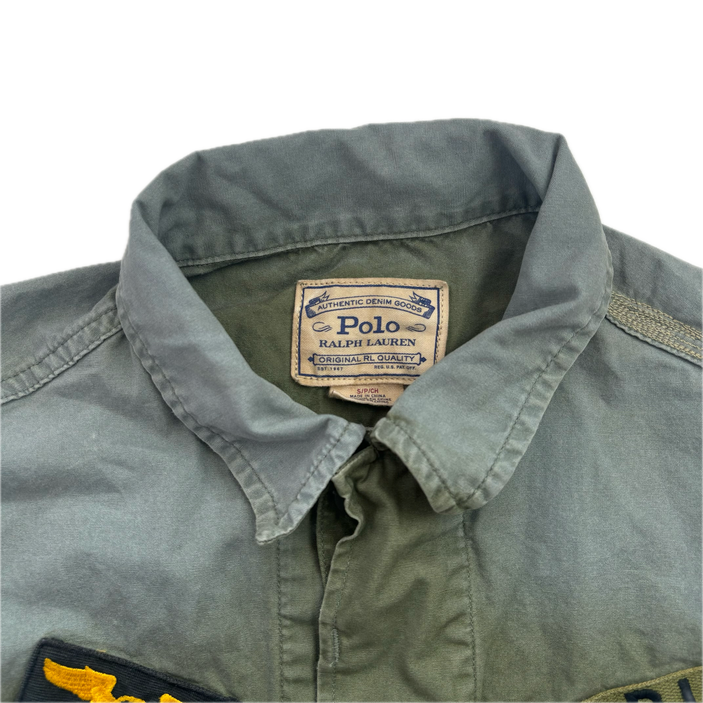 Green Faded Military Field Jacket - S