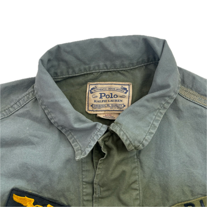 Green Faded Military Field Jacket - S
