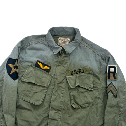 Green Faded Military Field Jacket - S