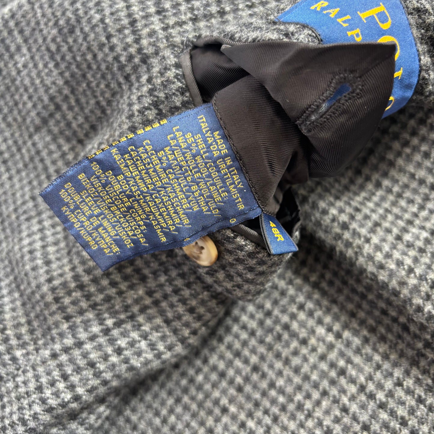 Grey Houndstooth Blazer Sports Coat (Wool) - 46R