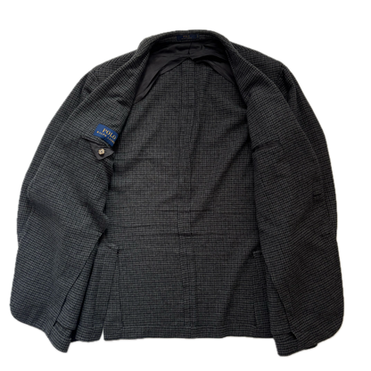 Grey Houndstooth Blazer Sports Coat (Wool) - 46R