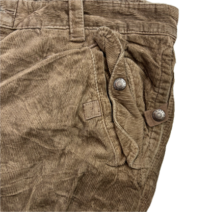 Brown Corduroy Cargo Trouser Utility Pants - 38x32