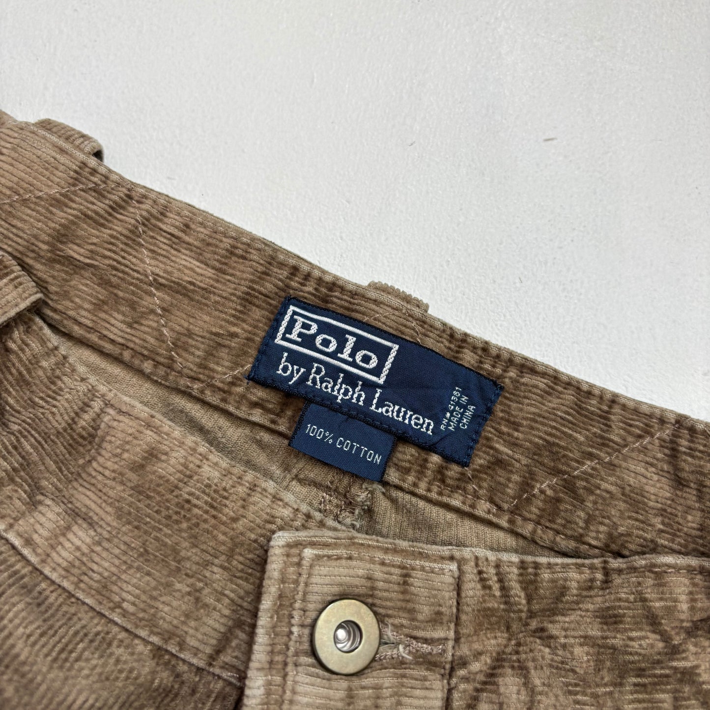 Brown Corduroy Cargo Trouser Utility Pants - 38x32