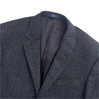 Navy Houndstooth Blazer Sports Coat (Wool) - 40R