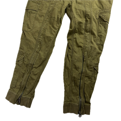 Olive Green Cargo Trouser Utility Pants - 36x30