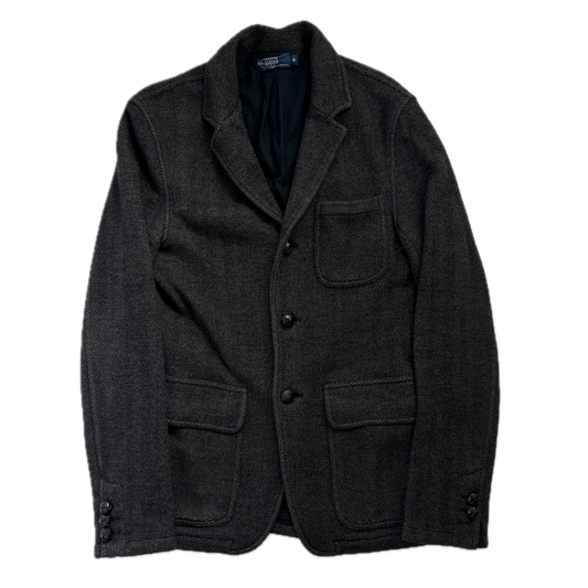 Dark Grey Herringbone Blazer (Wool) - M