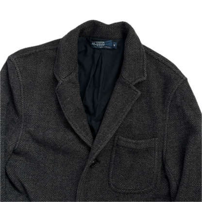 Dark Grey Herringbone Blazer (Wool) - M