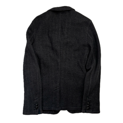 Dark Grey Herringbone Blazer (Wool) - M
