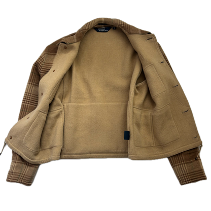 Polo Ralph Lauren Beige Brown Plaid Utility Coat (Wool) - L