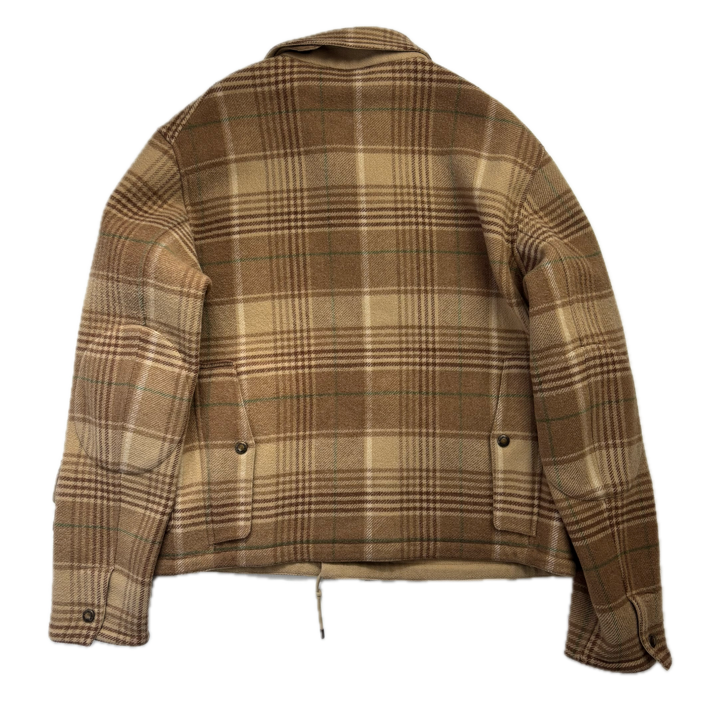 Polo Ralph Lauren Beige Brown Plaid Utility Coat (Wool) - L