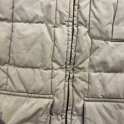 Beige Quilted Puffer Vest Gilet - L