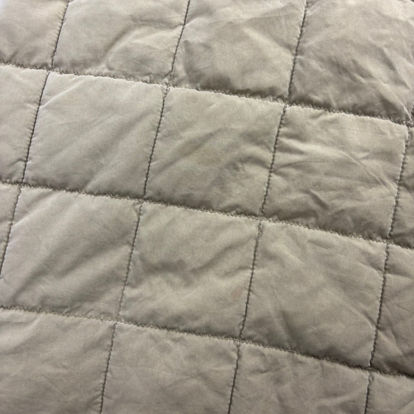 Beige Quilted Puffer Vest Gilet - L