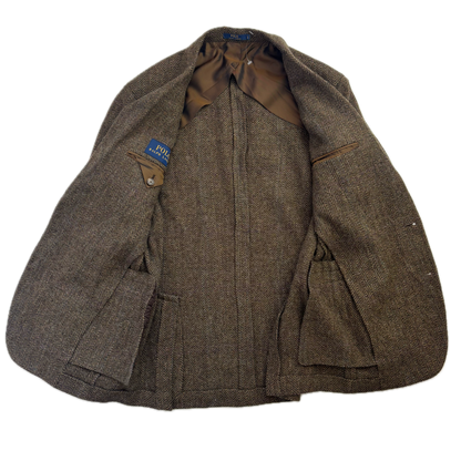 Polo Ralph Lauren Brown Green Donegal Tweed Blazer (Wool) - 40R