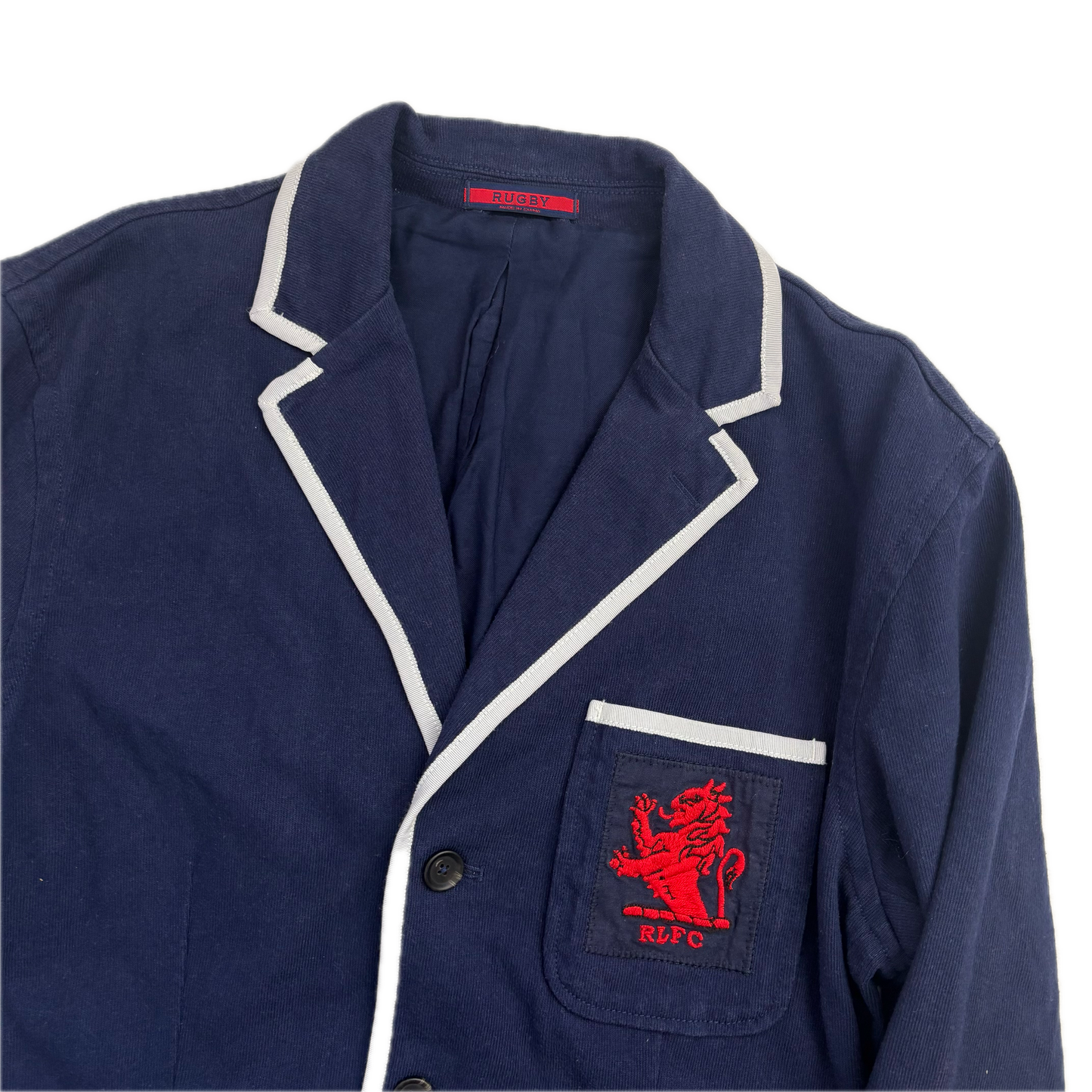 Rugby Navy Crest Blazer Sports Jacket - M