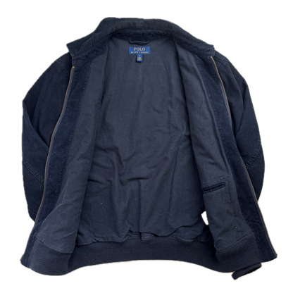 Navy Corduroy Varsity Bronx Lions Letterman Jacket - S