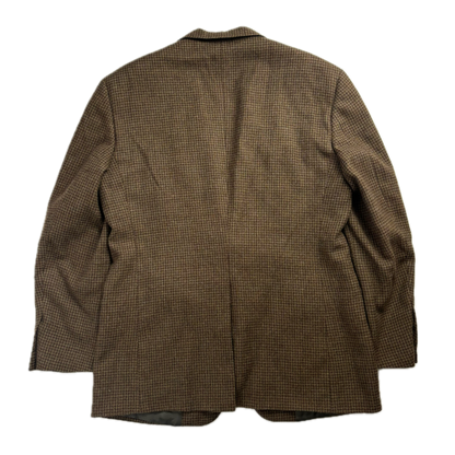 Green Brown Houndstooth Tweed Blazer (Wool) - 44L