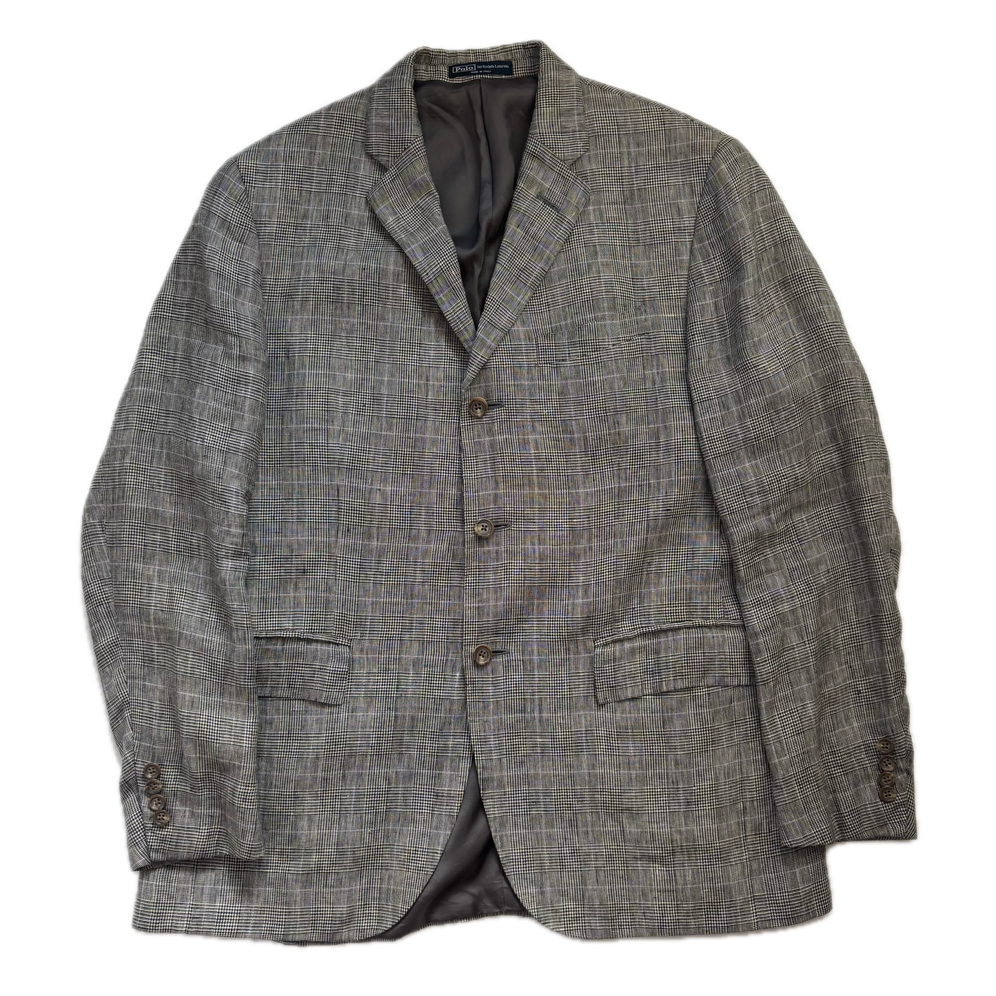 Grey Glen Plaid Check Suit Blazer & Trousers (Flax) - 42R